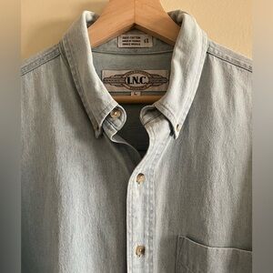 Vintage INC Light Denim Button Down 100% Cotton